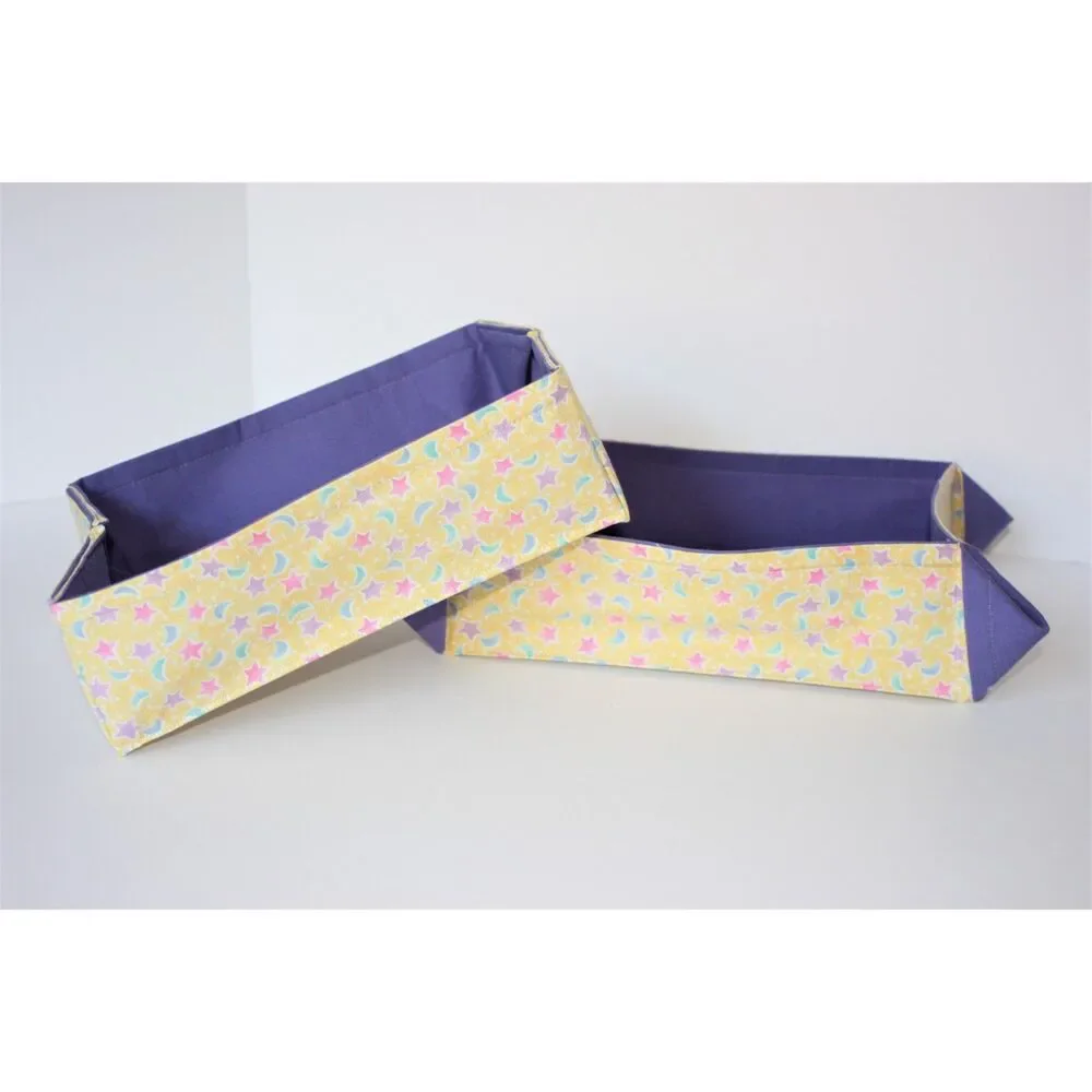 PAIR Cloth Boxes or Trays for Drawer or Shelf Organization